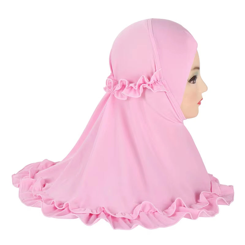 Muslim Girls' Hijabs - Soft Stretch instant hijab for Children Aged 2 to 7 Years