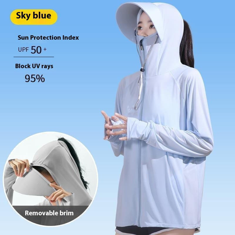 Women's active hooded Loose  rash guard UV Sun Protection