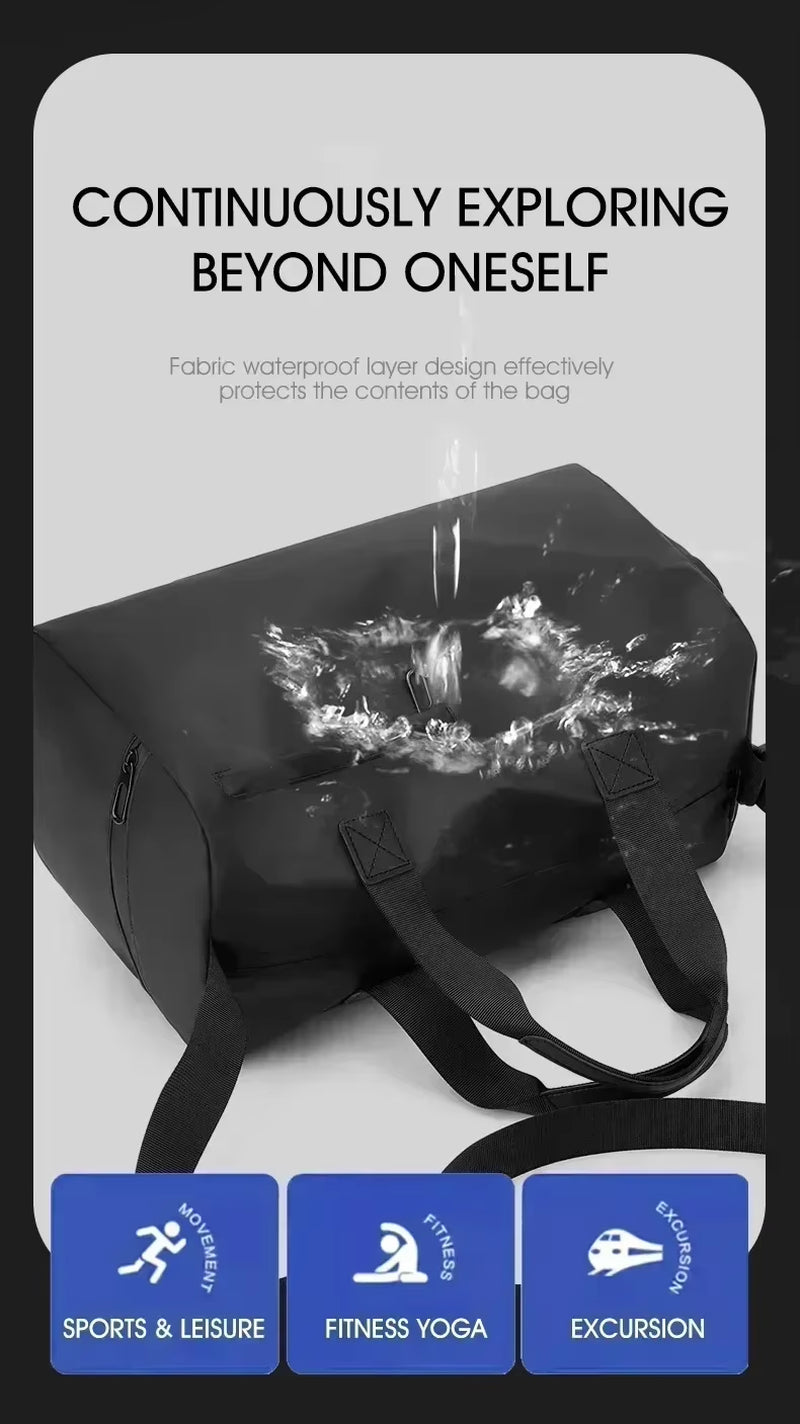 Large Capacity Waterproof Travel & Gym Duffle Bag with Zipper