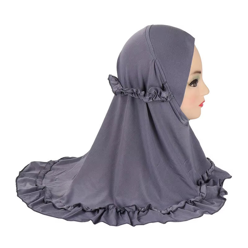 Muslim Girls' Hijabs - Soft Stretch instant hijab for Children Aged 2 to 7 Years