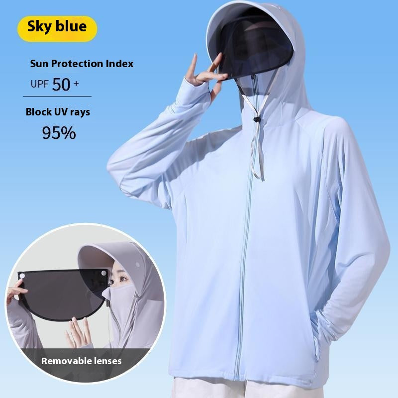 Women's active hooded Loose  rash guard UV Sun Protection