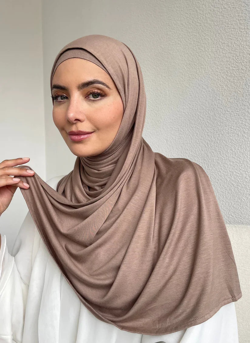2 Piece - Jersey Hijab Set with Matching Underscarf .