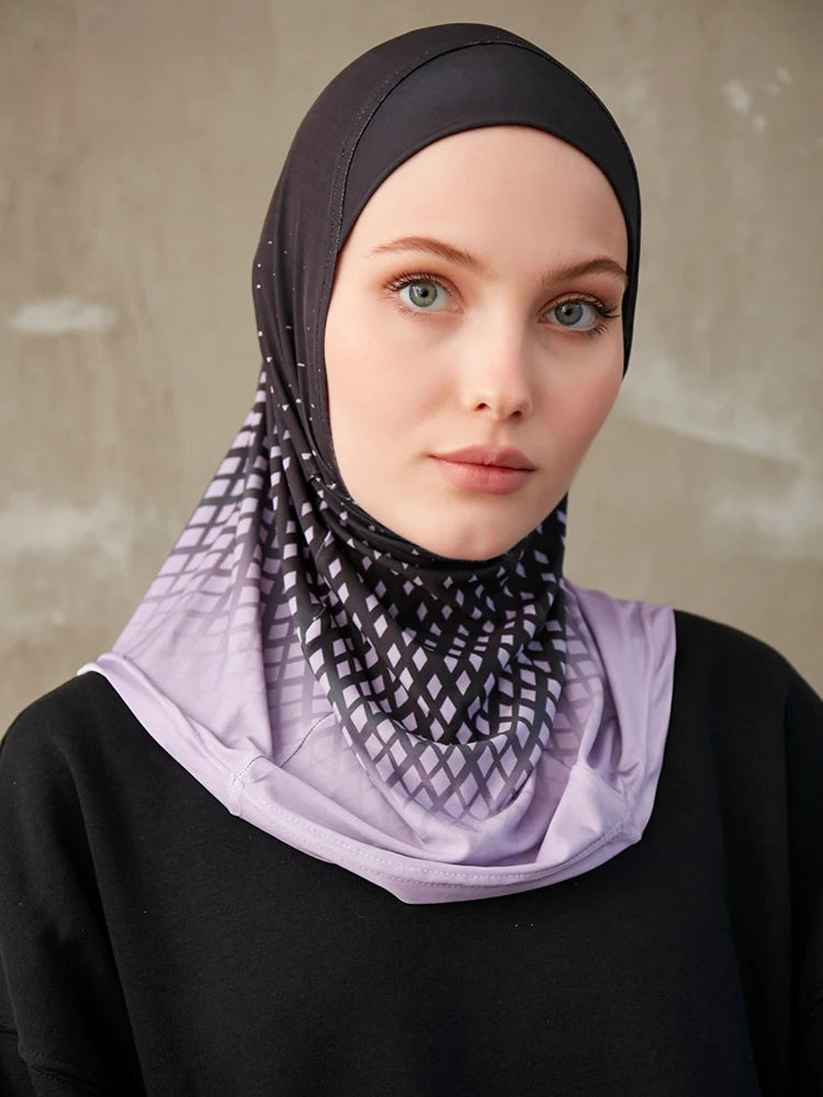 Slip-On Geometric inner hijabs for Women