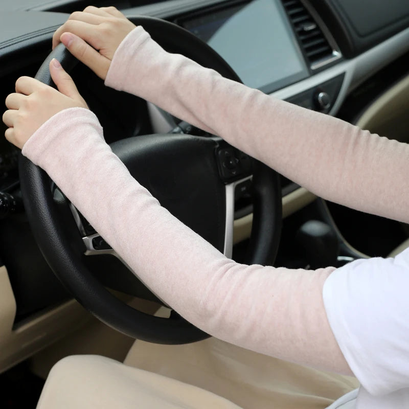 Warm Winter Arm Sleeves & Mittens | Thick Women's Fingerless Long Arm Warmer Gloves