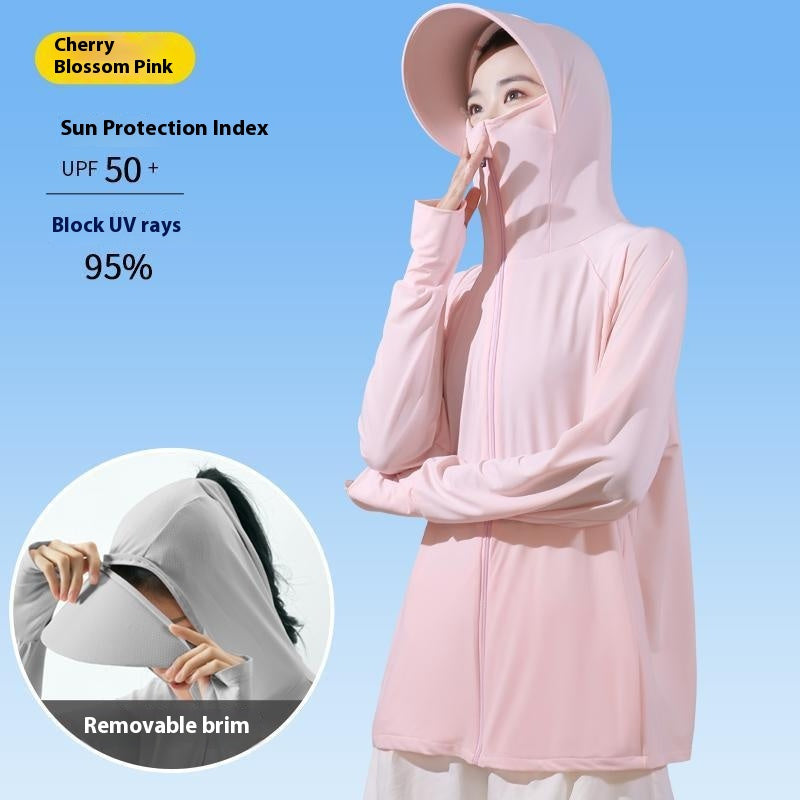 Women's active hooded Loose  rash guard UV Sun Protection