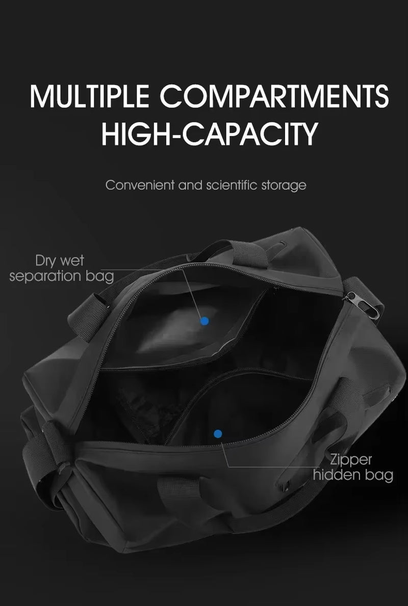 Large Capacity Waterproof Travel & Gym Duffle Bag with Zipper