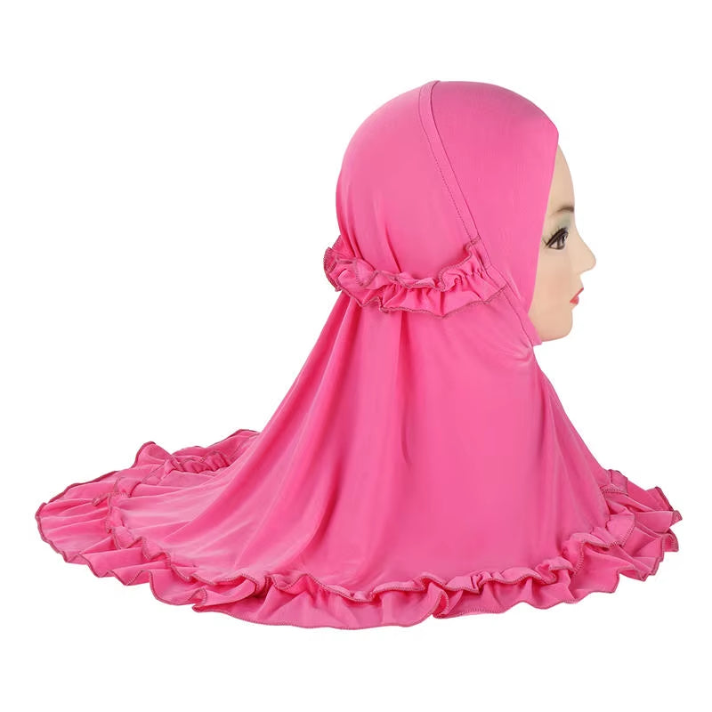 Muslim Girls' Hijabs - Soft Stretch instant hijab for Children Aged 2 to 7 Years 