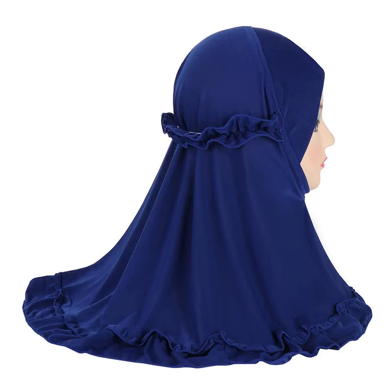 Muslim Girls' Hijabs - Soft Stretch instant hijab for Children Aged 2 to 7 Years 