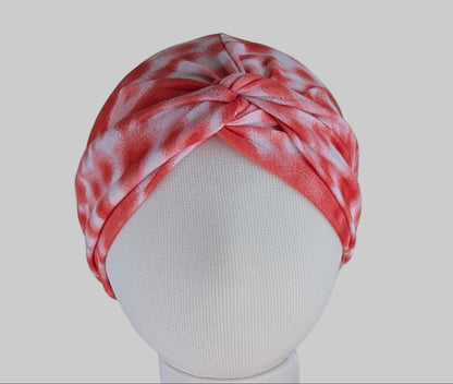 Pink Tie-Dye Baby Turban Head wrap.