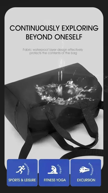 Large Capacity Waterproof Travel & Gym Duffle Bag with Zipper