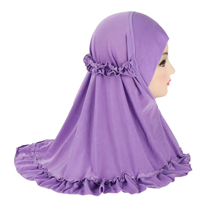 Muslim Girls' Hijabs - Soft Stretch instant hijab for Children Aged 2 to 7 Years 