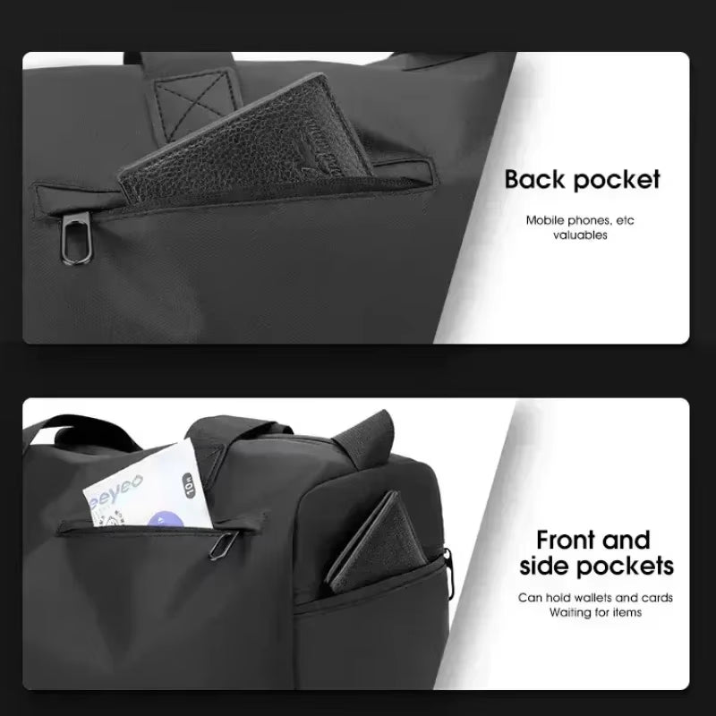Large Capacity Waterproof Travel & Gym Duffle Bag with Zipper