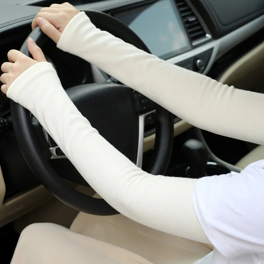 Warm Winter Arm Sleeves & Mittens | Thick Women's Fingerless Long Arm Warmer Gloves