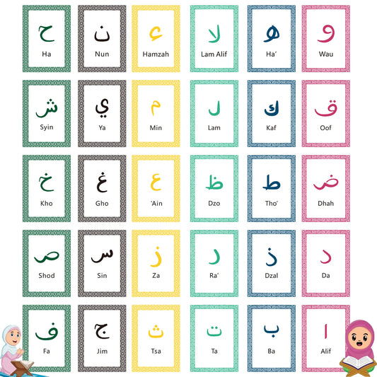 30Pcs Arabic Alphabet Flashcards Kit: DIY Letter Learning Cards for Beginners