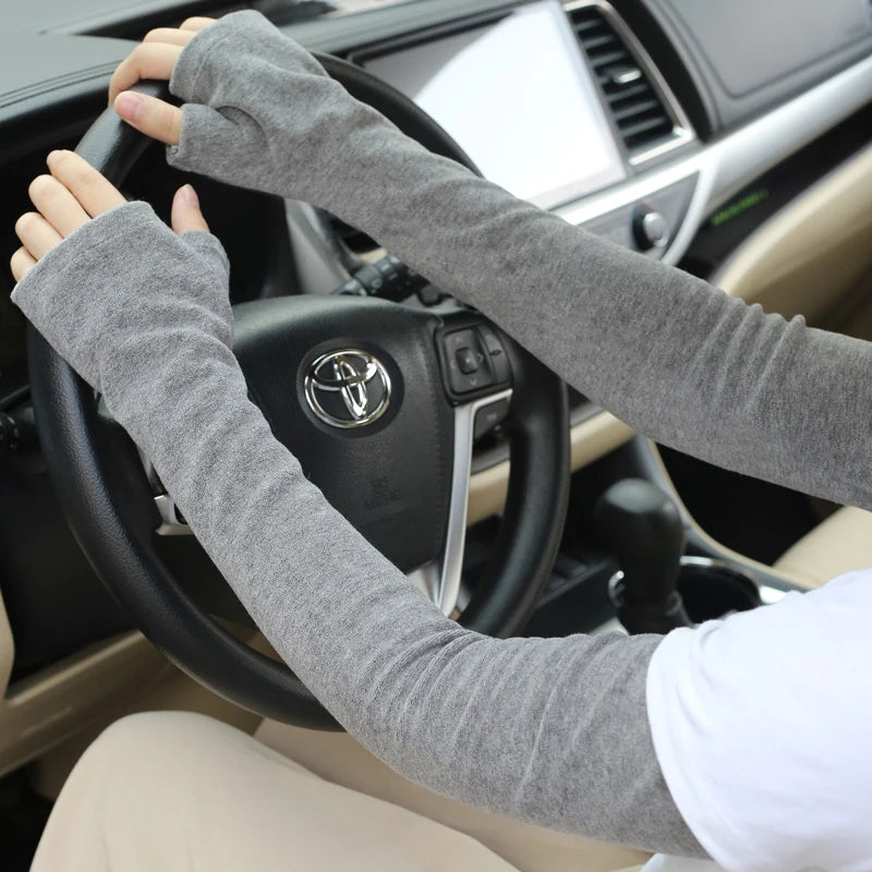 Warm Winter Arm Sleeves & Mittens | Thick Women's Fingerless Long Arm Warmer Gloves