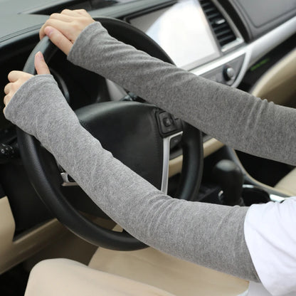 Warm Winter Arm Sleeves & Mittens | Thick Women's Fingerless Long Arm Warmer Gloves