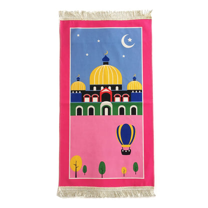 Muslim Children Prayer Rugs Islamic Kids Hajji Gift Mat Janamaz Sejadah