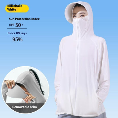 Women's active hooded Loose  rash guard UV Sun Protection