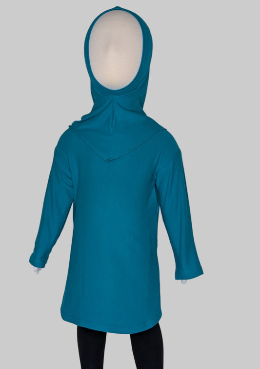 Long sleeve cotton shirt-dress ( 1 to 4years) .